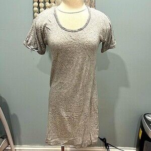 Gap Light Heather Grey Cuffed Short Sleeve Tunic Dress XS
